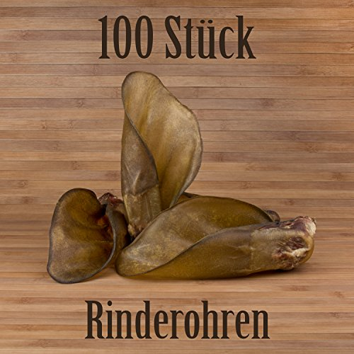 100 Stück Jumbo Rinderohren mit Muschel - wie Schweineohren Rinderhaut Kausnacks Kauartikel