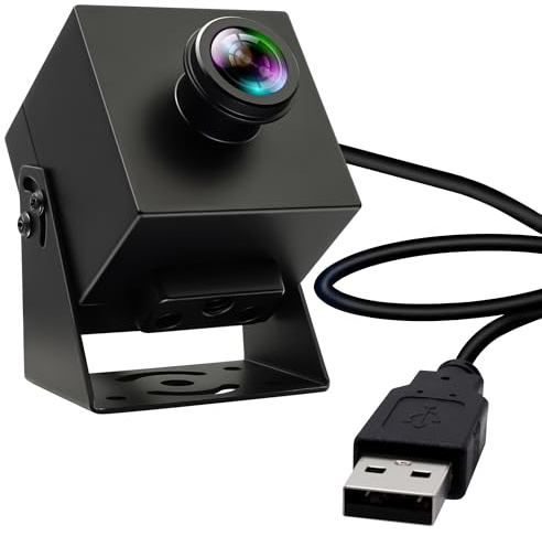 ELP Caméra USB 48MP Webcam 8K Caméra USB 6000P avec Objectif fisheye Grand Angle 200 degrés PC Lightburn pour graveur Laser Plug and Play pour la numérisation de Documents Reconnaissance faciale