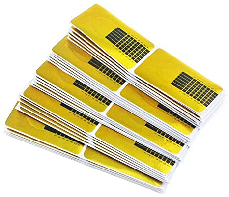 Amaoma Cartine Ricostruzione Unghie 300 Pezzi Cartine per Ricostruzione Unghie Nail Art per Ricostruzione Allungamento Sagome per Unghie Modello di Estensione per Unghie Gel UV Professionali