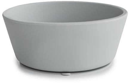 Mushie Silicone Suction Bowl, Non-Slip Suction Bowl for Babies & Toddlers, Material: Food Grade Silicone, Dishwasher & Microwave Safe (Stone)