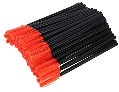 50 Pièces Brosse à Cils Jetable, Applicateur de Peigne à Cils, Brosses à Mascara en Silicone, Outil de Maquillage Beauté, Brosses à Mascara à Cils, Brosse Applicatrice à Cils(croissant)