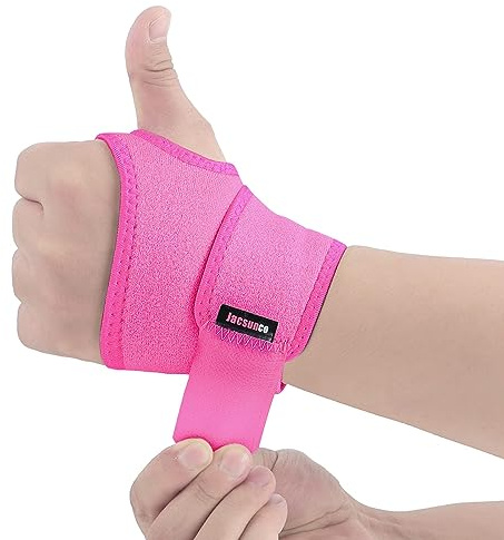 Handgelenk Bandagen, Kompressionsbandage zur Schmerzlinderung, Handgelenkstütze für Sport, Fitness, Kraftsport und Alltag, Wrist Wrap für Damen und Herren, Passend für Links und Rechts Hand (Rosarot)