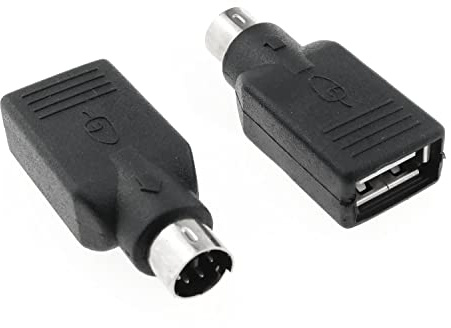 RLECS USB to PS2 Adapter 2PCS Black PS/2 Male to USB Female Converter Adapter for Mouse and Keyboard