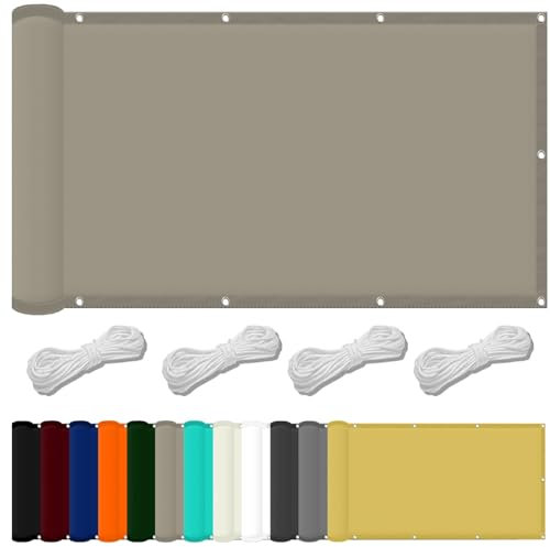 Toldo Vela con Forma 8 x 10 m Impermeable Toldos Tipo Vela Rectangular con Protezione UV PES e Accessori di Montaggio para Barandilla Patio Aire Libre Piscina Jardín Terraza, Caqui