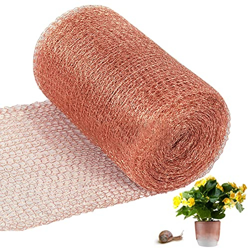 Aicharynic kopparnät mot snigelar: 1 rulle rent kopparnät för snigelförsvar, flexibelt kopparnät för växtskydd, för trädgård och upphöjd bädd (12,7 cm x 10 m)