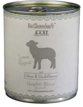 Dr. Clauder's Nassfutter für Hunde | Barffutter | 6 x 800 g | verschiedene Geschmacksrichtungen | (6 x 800 g, Lammeintopf)
