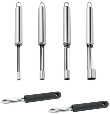 VARKAGE Apfelentkerner, Apfelausstecher,Edelstahl Entkerner, Apfel Apfelstecher Ausstecher, Corer Kernausstecher Kerngehäuse Tool Apfelentkerner-Entferner, Apfelkernausstecher Aufhängeöse Obstentkerne