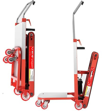 Sube-Escaleras EléCtrico, DiseñO con Orugas, con EmpuñAdura TelescóPica, Subir/Bajar Escaleras (80 Pisos), Capacidad De Carga 300 Kg, Carretilla EléCtrica Saco,001