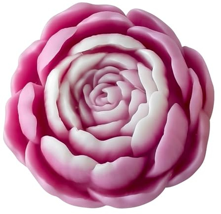 Tulip Flower Succulent Peony Half Open Rose Bud Cylinder Candle & Resin Mold - Resin Casting Silicone Molds for Home Decor & Candle Making Wave Spiral Mold