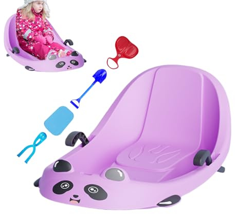 Sghtil Luges pour – Fournitures de Sport à Dossier intégré – Luge avec Frein intégré, pour Temps Froid, collines enneigées, Parc, Aire de Jeux pour