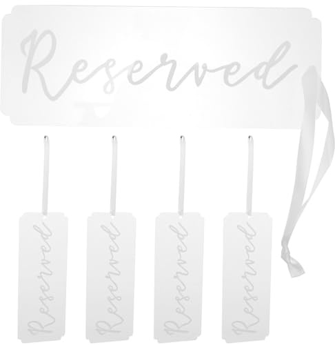 Warmhm 5 Cartelli Acrilici Riservati per Sedie Matrimonio, Cartelli Decorativi Appesi per Posti a Sedere in Chiesa, Segnaposto Versatili per Eventi e Feste