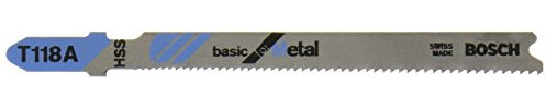 Bosch T118A 5 pc. 3-5/8 in. 17-24 TPI Basic for Metal T-Shank Jig Saw Blades
