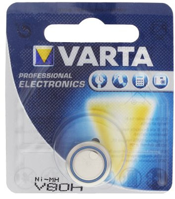Varta - Pila a bottone NiMH, 80 mAh, 1,2 V