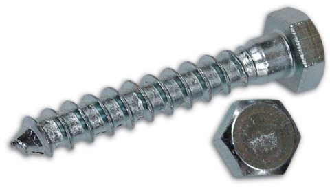 Tornillos para tirafondos de madera galvanizado cabeza hexagonal TE 8x 60 mm de embalaje 100 PC