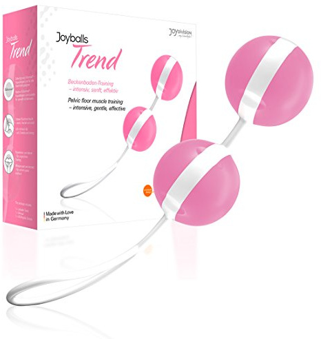 JOYDIVISION Joyballs Trend, Love Balls in rosé/White, Pelvic Floor Training Balls Made of Silikomed
