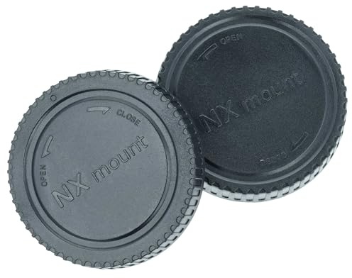 vhbw Objektivdeckel-Set kompatibel mit Samsung NX30, NX300, NX3000, NX300M, NX3300 Kamera - Rück- und Gehäusedeckel, Schwarz