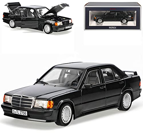 Norev Mercedes-Benz C-Klasse 190E W201 2.3-16 Evolution Schwarz 1982-1993 1/18 Modell Auto mit individiuellem Wunschkennzeichen