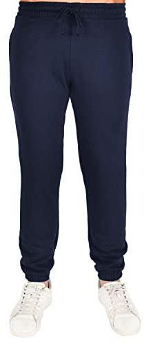 Sleepdown Pantalon de Jogging décontracté à Jambe étroite, Bleu Marine, S Homme