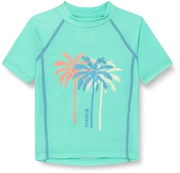 Playshoes UV-Schutz Bade Shirt Unisex Kinder Schwimmshirt Badebekleidung, Palmen Mint, 110/116