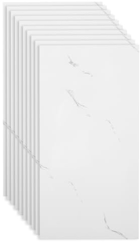 Küchenrückwand selbstklebend,Küche Küchenrückwand Glasoptik 10 Stück Spritzschutz Küche 30cm x 60cm Rückwandschutz Platte 2.5mm PVC Folie für Küche Badezimmer (E)