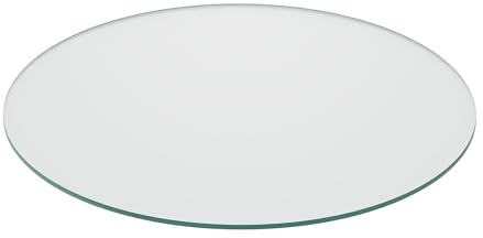 Relaxdays Piano Vetro Temperato Tavolo Rotondo da Ø 60 cm, 8 mm, ESG, Lastra per Camino a Legna, Trasparente