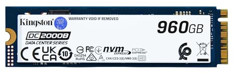 Kingston Data Center DC2000B PCIe 4.0 NVMe M.2 2280 960GB Enterprise SSD (Heatsink) - SEDC2000BM8/960G