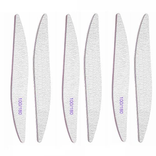 iCovalescent 6 Pcs Limes a Ongles Professionnelle, Lime a Ongles 100/180 Double Face Lavable, Lime a Ongle Idéal pour Les Salons De Manucure, Le Diy Nail Art à La Maison