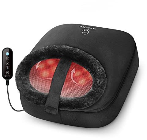 COMFIER Shiatsu Foot Massager with Heat,Electric Foot Warmer Gifts for Women Men,Heated Back Massage for Pain and Circulation,Plantar Fasciitis,2-in-1 Feet & Back Massage,Feet Heater,Men Gifts