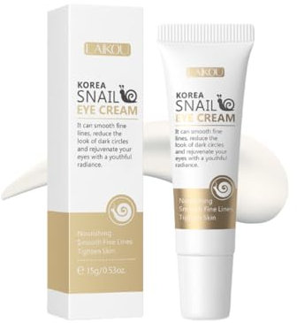 Crema Contorno Occhi Coreano alla Bava di Lumaca, Skincare Coreana Idratante per Occhiaie e Borse Uomo e Donna, Crema Antirughe Defaticante con Niacinamide e Ialuronato di Sodio, 15g