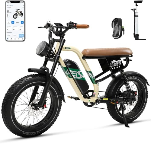 ONESPORT Bicicleta Eléctrica para Hombre, 20 x 4 Pulgadas Fat Bike Electrica Batería 48V 18AH/13.5AH Autonomía 30-100KM, Bicicleta electrica Mujer Adultos con Suspensión Completa y Frenos Hidráulicos