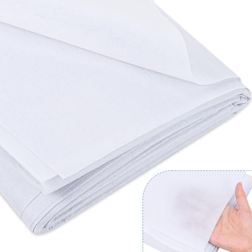 TranRantic 300 x 100 cm Bügelvlies, Aufbügelbarer Einlagestoff 50g/m2, Volumenvlies zum Aufbügeln Mittelschwer, Aufbügelbare Vlies Einseitig für Nähhandwerk Bügelfalten Stickereien Heimwerken(Weiß)