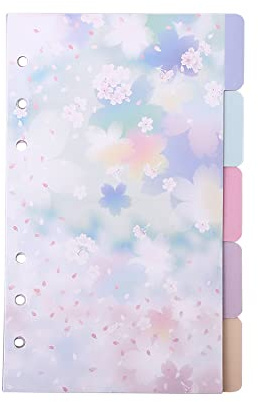 Separador de hojas sueltas A5, A6, 5 unidades, estilo flor de cerezo, agenda, páginas de índice, separador de hojas sueltas, suministros de oficina (A6)