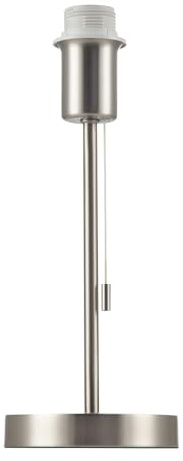 Happy Homewares Traditional and Classic Table Lamp Base in Satin Nickel with Pull Cord Switch | 31cm x 13cm | 1 x 11w LED