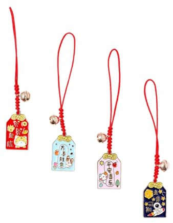 Mobestech Colgantes Cadena 4 para Piezas Auspiciosos Teléfono Móvil y Metal en Decorativa de Decoración Elegante para Bolsa Escenario