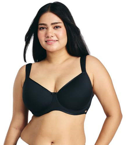 NYKD NYB423 Airflex Spacer lätt vadderad bygellös ventilerande bh, svart, 80D