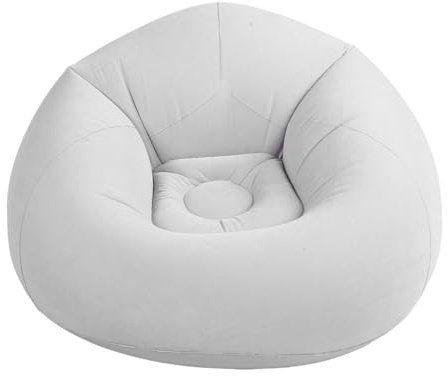 ZJchao Chaise Gonflable, canapé Simple, Flocage en PVC, canapé de Salon Gonflable pour Salon, Chambre à Coucher, Bureau, Voyage en Plein Air, Confortable, Portable, Léger, Design (Gris Clair)