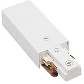 WAC Lighting J2 Track 120V Live End Power Feed Connector to Power Track from Either End for J2 Style 2-Circuit Track Systems in White