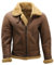 Herren Braun B3 Shearling Schaffell WW 2 Bomber Leder Fliegend Flieger Jacke XL