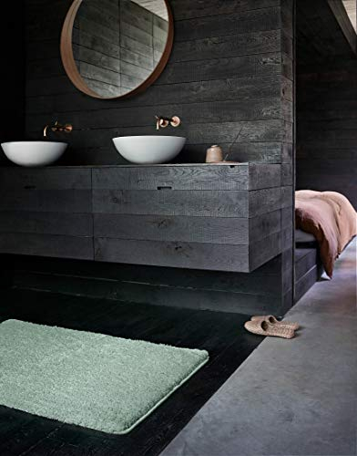 Wecon Home Basics Badteppich, Badematte, kuscheliger Flauschiger weicher Flor, rutschfest und waschbar, Joris (60 x 100 cm, mintgrün)