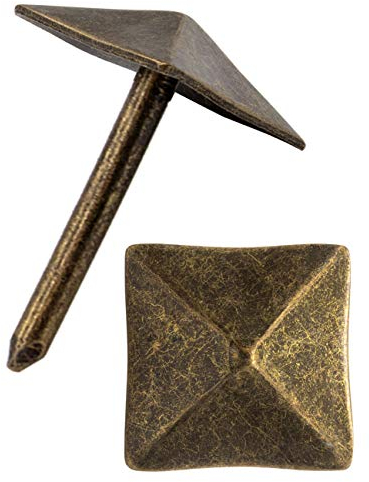 FUXXER Lot de 40 clous à tête décorative, pour meubles, coussins, aspect bronze vieilli, 12 x 12 mm