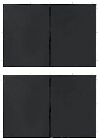 vidaXL Lot de 2 parois latérales de tente de fête avec fermeture éclair - Pavillon - Pavillon - Accessoire de chapiteau pour jardin extérieur - PE - Anthracite