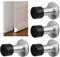 4PCS Door Stopper, TMBMLPP Adhesive Door Stop, Stainless Steel Door Stoppers, Sound Dampening Bumper Top, Door Stoppers,Wall Door Stop Bumpers for Home Office, Silver Tone, Black