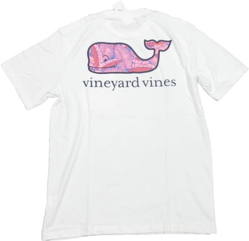 Vineyard Vines Men's Cap Island Palms Whale Fill Graphic Pocket T-Shirt White S