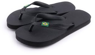R-ISLAND Sandales unisexes pour enfants, logo Brésil, taille 30-35, imperméable, semelle en polyéthylène. Idéale pour la maison extérieure et intérieure, la plage, la piscine., Noir , 32 EU