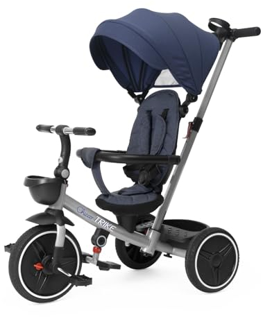 Chicco, 4in1 Trike, Metallrahmen, EVA-Gummiräder, 4-Punkt-Gurtsystem, Teleskopgriff und Abnehmbares Verdeck, Kinderwagen mit Wendesitz, Körbchen, von 6 Monaten bis 5 Jahren