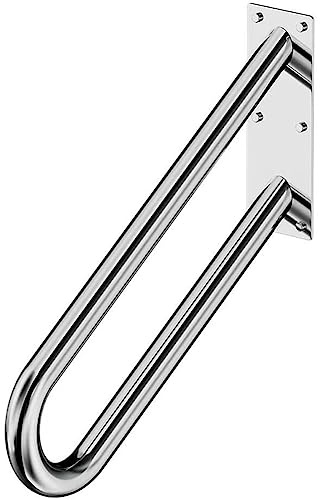HEcSHENG Pasamanos de acero inoxidable en forma de U para escalones interiores y exteriores, barandilla de escalera montada en la pared para escaleras de 1 a 3 peldaños, barandilla de mano
