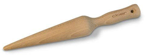 Cloer 90002 Waffelhorn zum Drehen von leckeren Hörnchen, handgefertigt, aus unbehandeltem Buchenholz, mit gebranntem Cloer Logo
