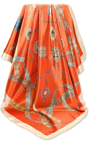 GLORIS Pañuelo de seda para mujer 90 x 90 cm – Elegante pañuelo de seda cuadrado | Pañuelo para el cuello pañuelo de satén bandana pañuelo para la cabeza paño | Regalo para mujer accesorios de moda