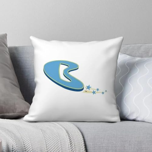 Boomerang, federa quadrata in poliestere e lino, con cerniera, motivo cartone animato, federa per cuscino da letto