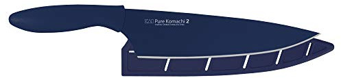 Kai PRO Pure Komachi 2 Chef's Knife 8”, Thin, Light Kitchen Knife, Ideal for All-Around Food Preparation, Hand-Sharpened Japanese Knife, Perfect for Fruit, Vegetables, and More,Navy